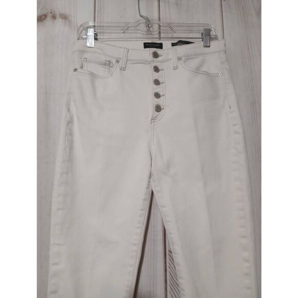 Banana Republic Jeans Ladies 30 Long White Button Fly High Rise‎ Skinny - Picture 3 of 8